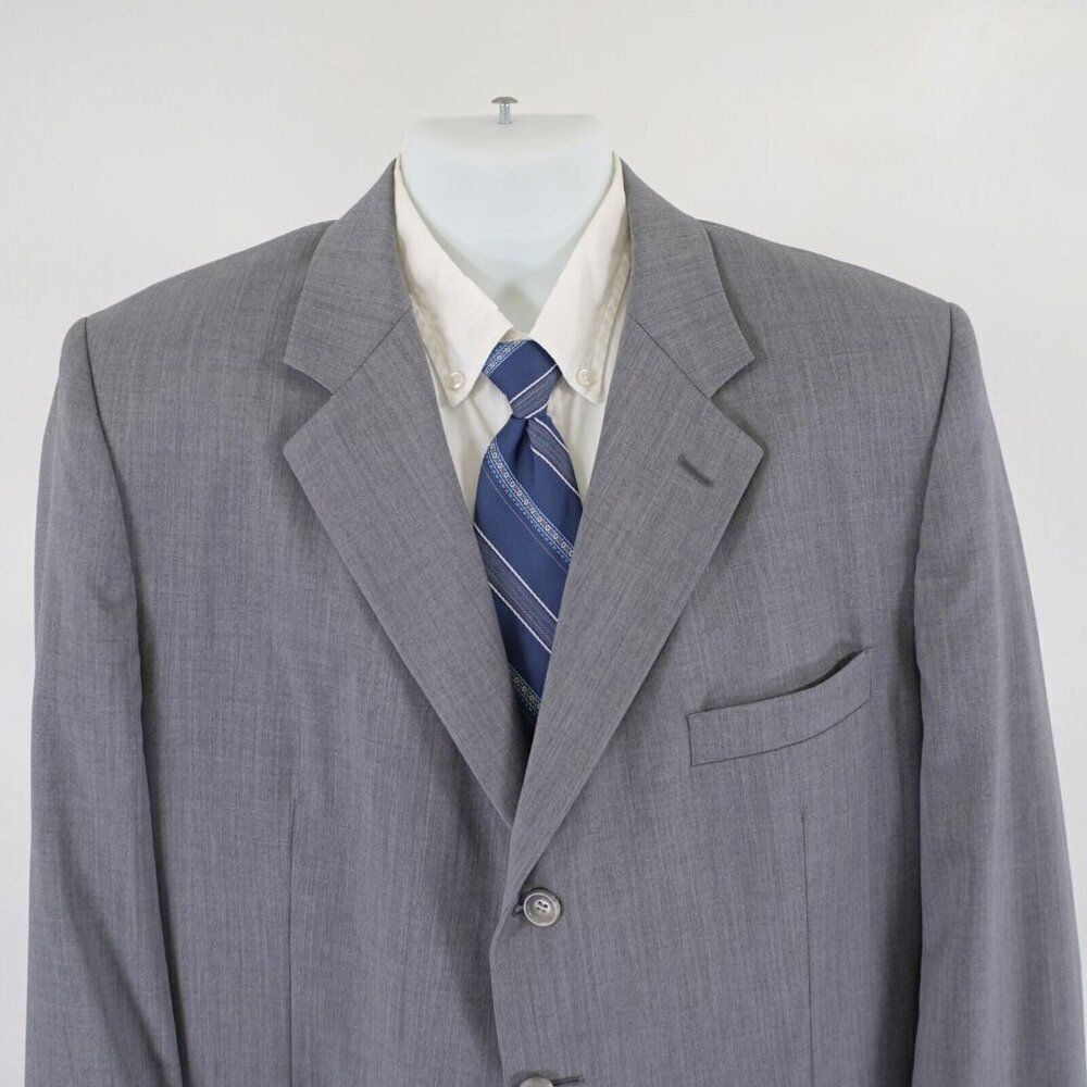 Joseph & Feiss International Twill Wool Gray 44R / Slim 46R Blazer 3 Button